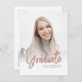 Elegant Script Photo Afstuderen 2025 Aankondigingskaart (Voorkant / Achterkant)
