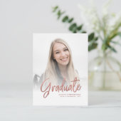 Elegant Script Photo Afstuderen 2025 Aankondigingskaart (Staand voorkant)