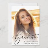 Elegant Script Photo Afstuderen Aankondiging
