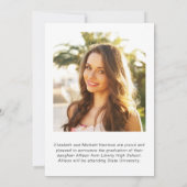 Elegant Script Photo Afstuderen Aankondiging (Achterkant)