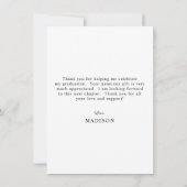 Elegant Script Photo Afstuderen Bedankkaart (Achterkant)