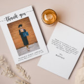 Elegant Script Photo Afstuderen Bedankkaart