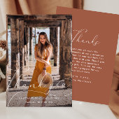 Elegant Script Photo Afstuderen Hartelijk dank Ora Kaart