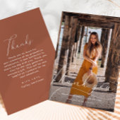 Elegant Script Photo Afstuderen Hartelijk dank Ora Kaart