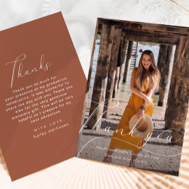Elegant Script Photo Afstuderen Hartelijk dank Ora Kaart