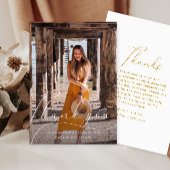 Elegant Script Photo Afstuderen Hartelijk dank, wi Kaart