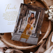 Elegant Script Photo Afstuderen Hartelijk dank, wi Kaart