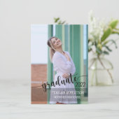 Elegant Script Photo Afstuderen Invitation Kaart (Staand voorkant)