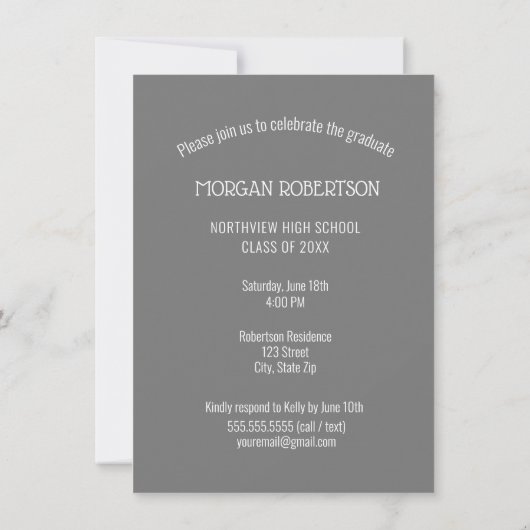 Elegant Script Photo Afstuderen Invitation Kaart (Achterkant)