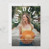 Elegant Script Photo Afstuderen Invitation Kaart (Voorkant)