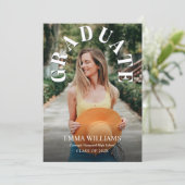 Elegant Script Photo Afstuderen Invitation Kaart (Staand voorkant)