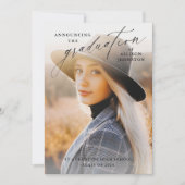 Elegant Script Photo Afstuderen Kaart (Voorkant)