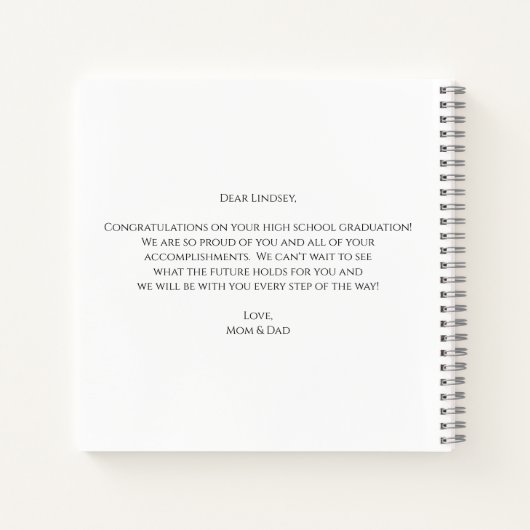 Elegant Script Photo Afstuderen Keepomwille Guest Notitieboek (Achterkant)