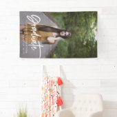 Elegant Script Photo Afstuderen Spandoek (Insitu)