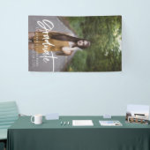 Elegant Script Photo Afstuderen Spandoek (Beurs)
