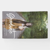 Elegant Script Photo Afstuderen Spandoek (Horizontaal)