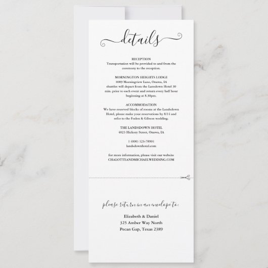 Elegant Script Photo All-in-One Weddenschap Kaart (Achterkant)