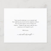 Elegant Script Photo Budget Weddenschap Hartelijk  (Achterkant)