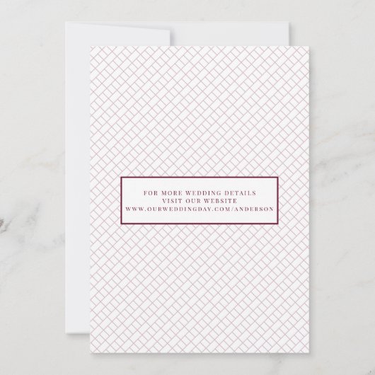 Elegant Script Photo Burgund Wedding Save the Date (Achterkant)