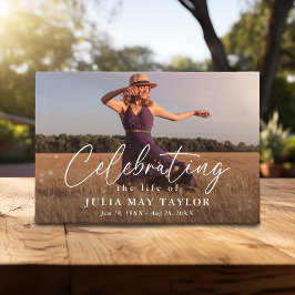 Elegant Script Photo Celebrating the Life of  Gastenboek