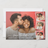Elegant Script Photo Collage 5 Foto's Modern Save The Date (Voorkant)
