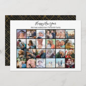 Elegant Script Photo Collage Simple Moderne Black Feestdagenkaart (Voorkant / Achterkant)