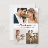 Elegant Script Photo Collage Wedding Hartelijk dan Bedankkaart (Voorkant)