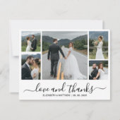 Elegant Script Photo Collage Wedding Hartelijk dan Bedankkaart (Voorkant)