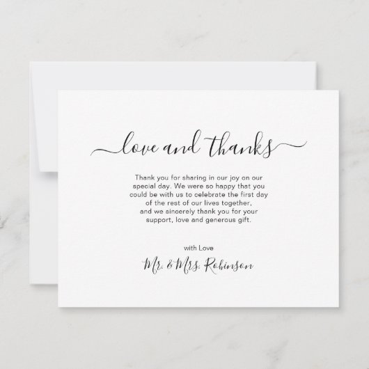 Elegant Script Photo Collage Wedding Hartelijk dan Bedankkaart (Achterkant)