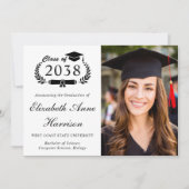 Elegant Script Photo College Graduation Aankondiging (Voorkant)
