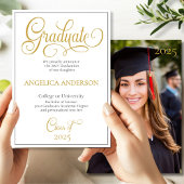 Elegant Script Photo College University Afstuderen Aankondiging