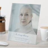 Elegant Script Photo Funeral Table Sign Reclamebord Met Voetstuk (Insitu)