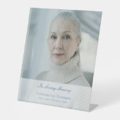 Elegant Script Photo Funeral Table Sign Reclamebord Met Voetstuk (Voorkant)