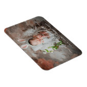 Elegant Script Photo Girl Birth Announement Magneet (Rechterzijde)