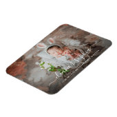 Elegant Script Photo Girl Birth Announement Magneet (Linkerzijde)