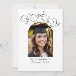Elegant Script Photo Graduation Announcement Kaart