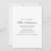 Elegant Script Photo Graduparty Kaart (Achterkant)