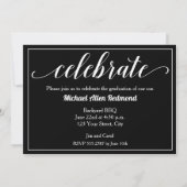 Elegant Script Photo Graduparty Kaart (Achterkant)