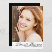 Elegant Script Photo Graduparty Kaart (Voorkant / Achterkant)