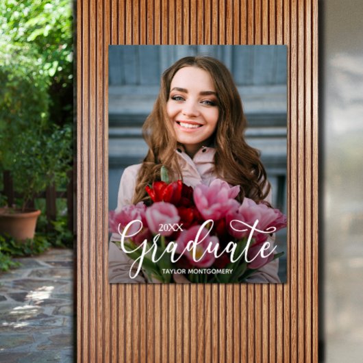 Elegant Script Photo Graduparty Poster