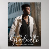 Elegant Script Photo Graduparty Poster (Voorkant)