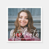 Elegant Script Photo Graduparty Servet (Voorkant)