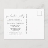 Elegant Script Photo Graduparty Uitnodiging Briefkaart (Achterkant)