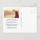 Elegant Script Photo Graduparty Uitnodiging Briefkaart (Achterkant)