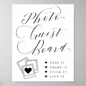 Elegant Script Photo Guest Board Wedding Sign Poster (Voorkant)