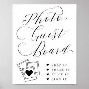 Elegant Script Photo Guest Board Wedding Sign Poster