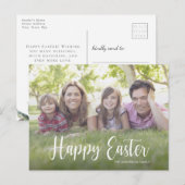 Elegant Script Photo Happy Pasen Briefkaart (Voorkant / Achterkant)