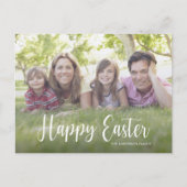 Elegant Script Photo Happy Pasen Briefkaart (Voorkant)