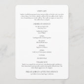 Elegant Script Photo Memorial Orde van Service Programmakaart (Achterkant)