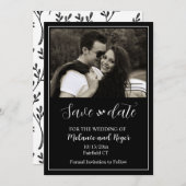 Elegant Script Photo Minimalist Save the Date Inv Kaart (Voorkant / Achterkant)